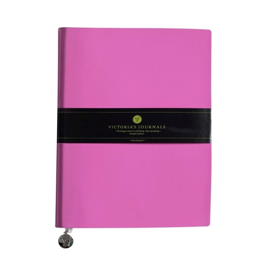 Victoria's Journals Smyth Flexy Soft Cover Notebook 19x25cm Çizgili Pembe