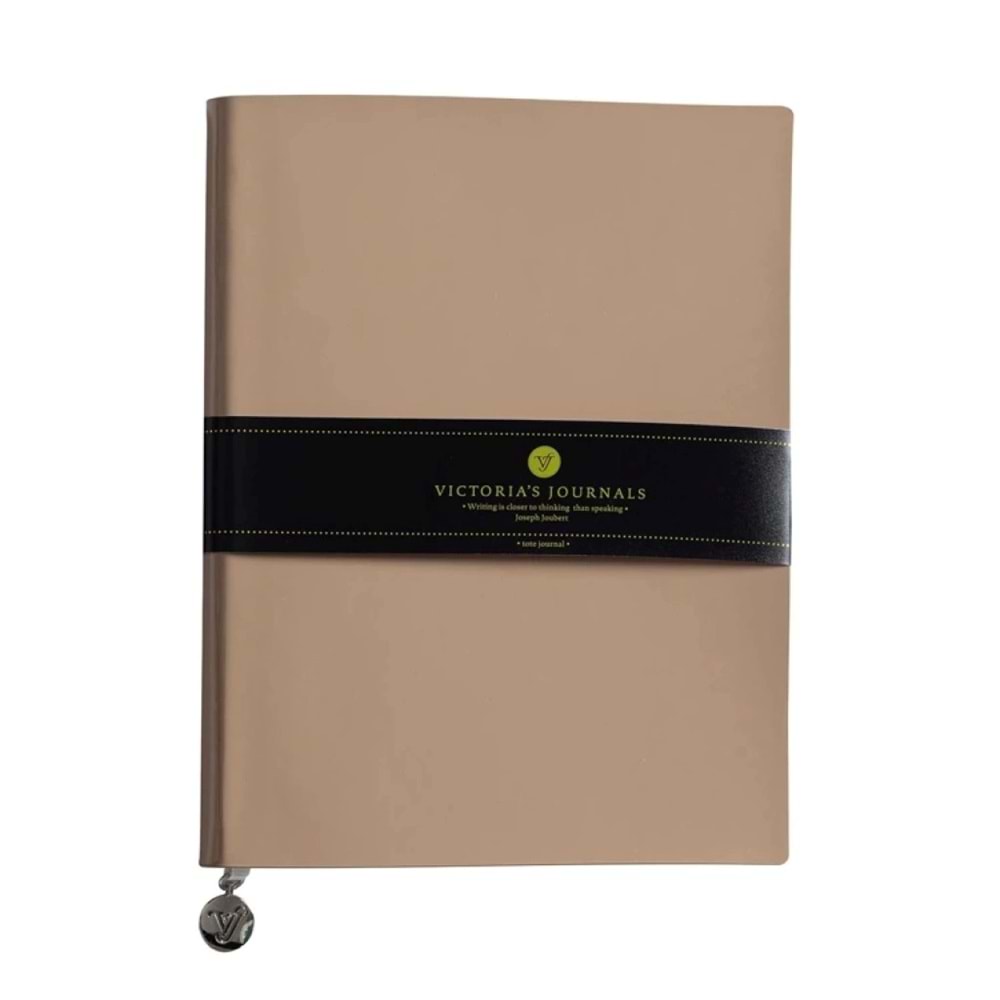 Victoria's Journals Smyth Flexy Soft Cover Notebook 19x25cm Çizgili Bej