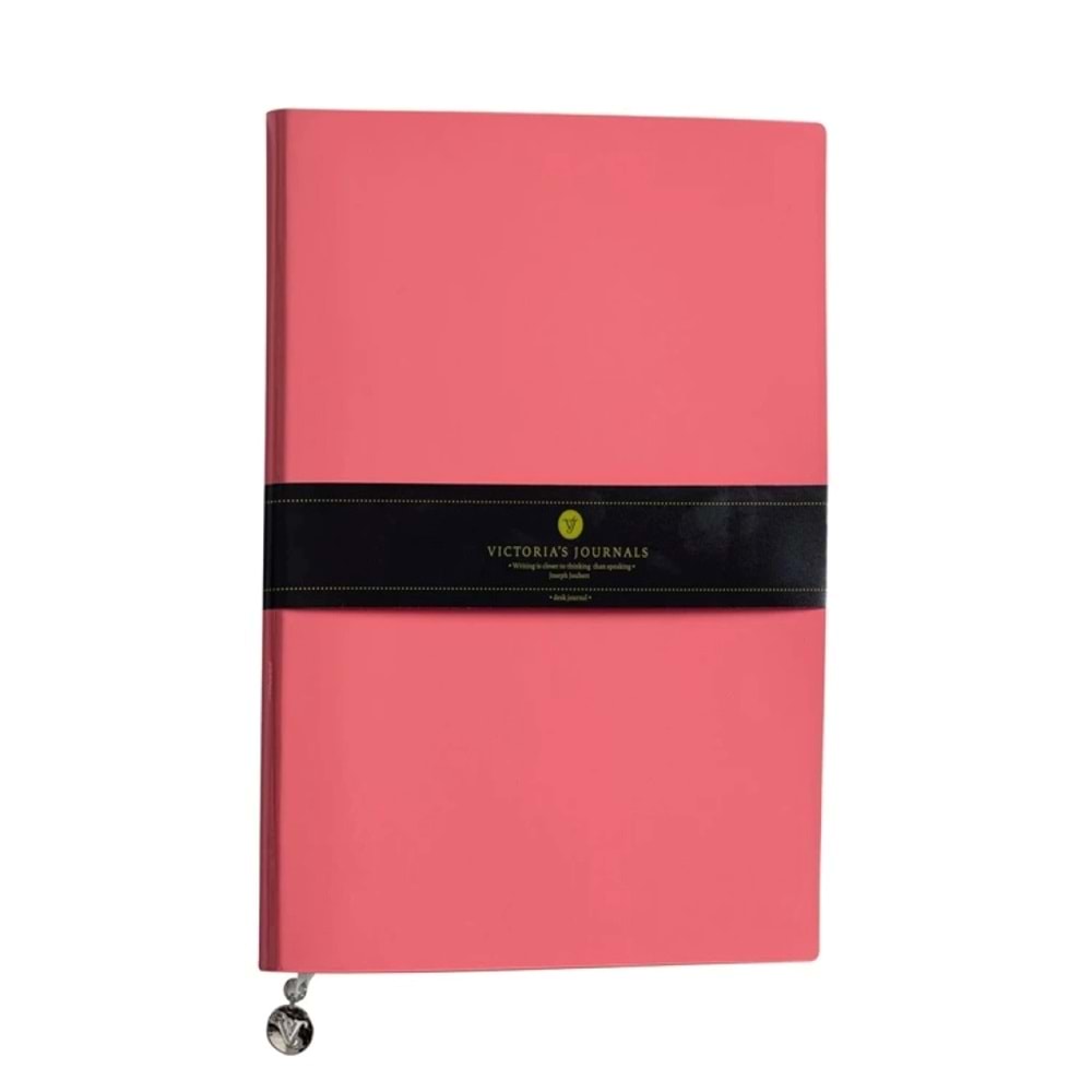 Victoria's Journals Smyth Rugan Esnek Kapak Çizgili Defter 14.8x21 cm Coral