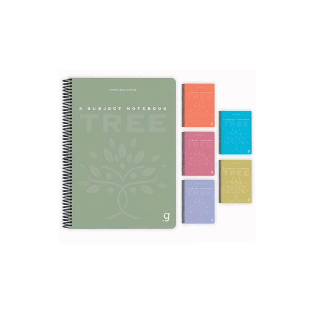 Gıpta Tree 6950 A4 120 Yaprak Kareli Seperatörlü PP Kapak Spiralli Defter - Karma Desen