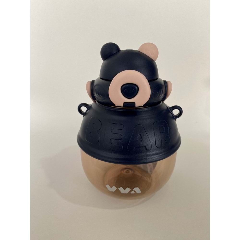Vagonlife V-1003 Bear Askılı Su Matarası Lacivert Sarı 1000 Ml