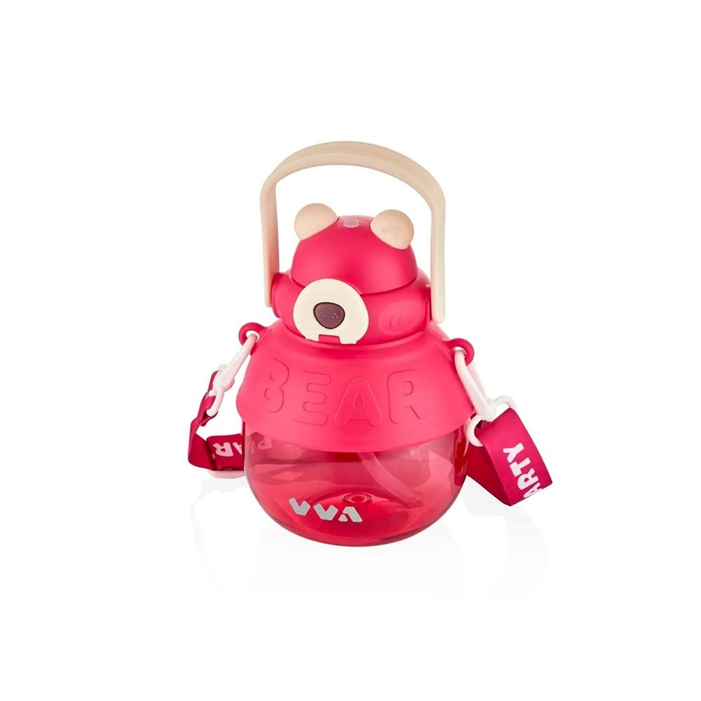 Vagonlife V-1003 Bear Askılı Su Matarası Pembe 1000 ml