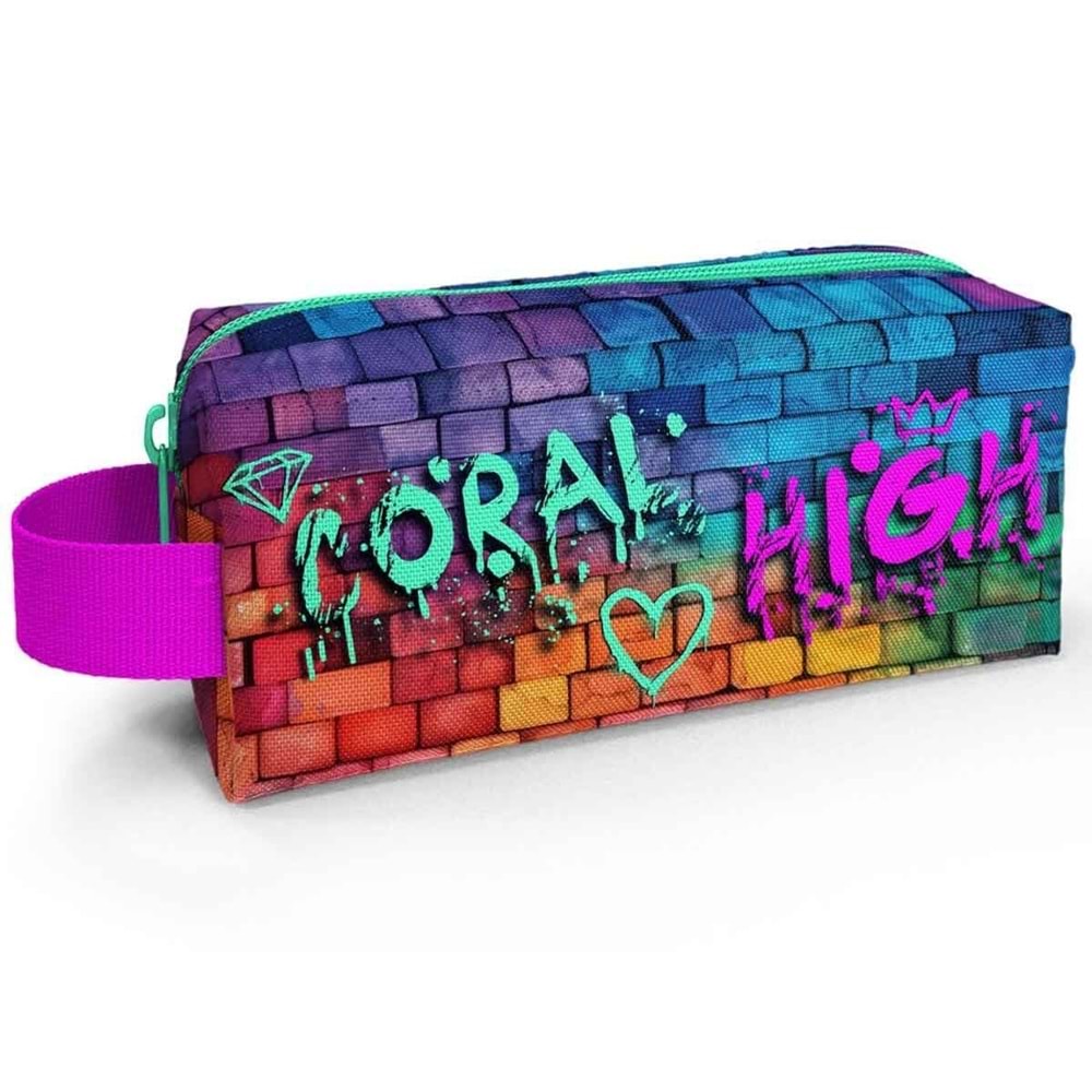 Coral High Grafiti Yazılı Kalem Kutusu İki Bölmeli 22069