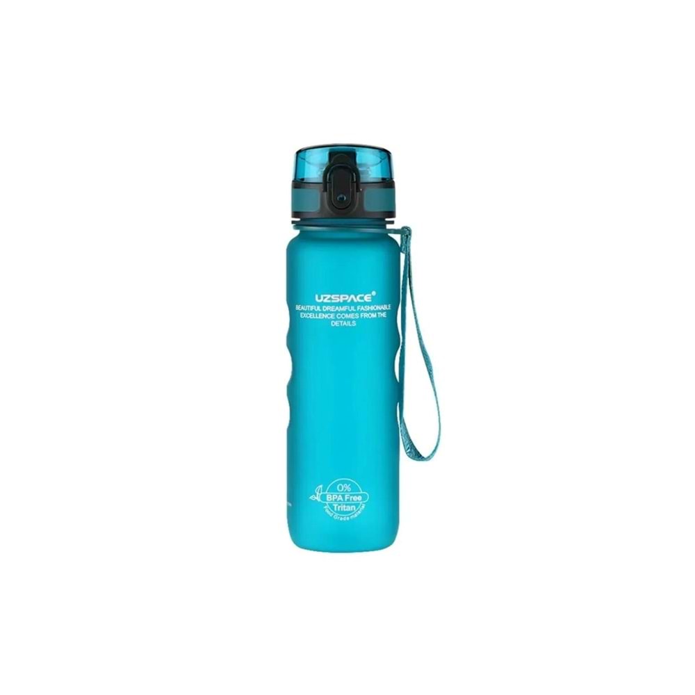 VagonLife Uzspace 500 ml Tutma Destekli Soft-Touch Tritan Su Matarası (Turkuaz) 1215