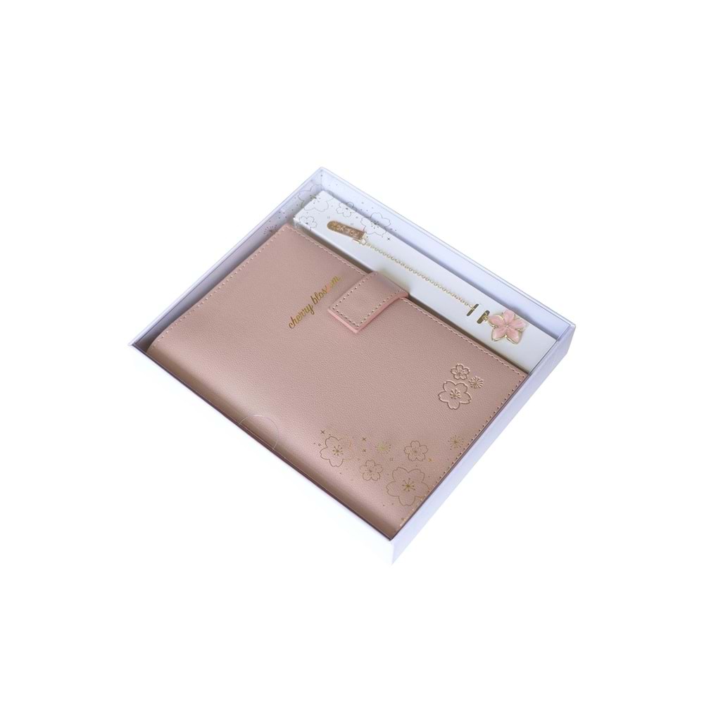 Victoria's Journals Kutulu Defter 13x18 cm 80 gr. Ivory 96 yp. Kitap Ayraçlı Pembe