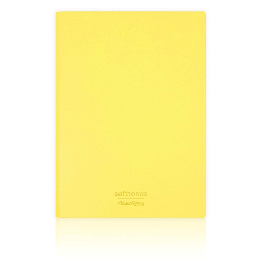 Victorias Journals Softtones Esnek kapak Defter A5 80 gr. Krem 128 yp. Noktalı Sarı