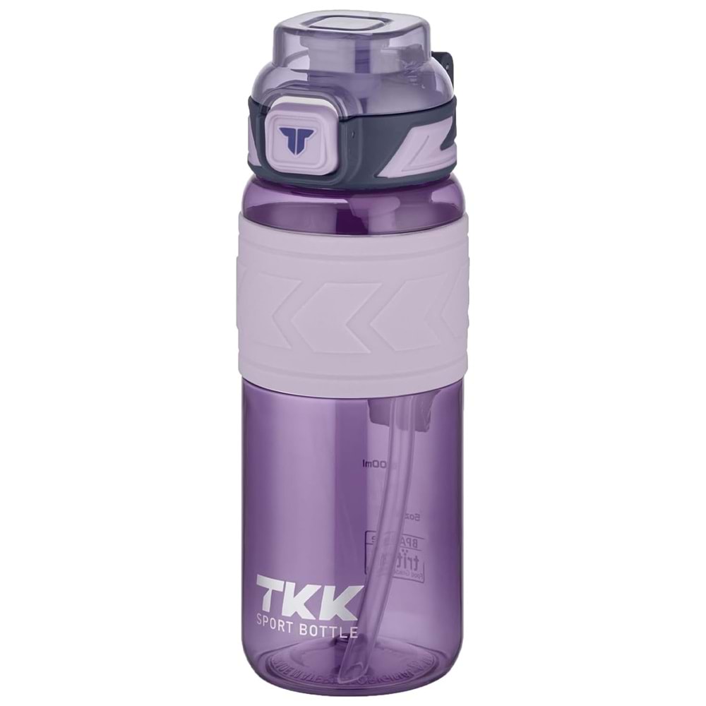 VagonLife Tkk 600 ml Plastik Su Matarası Krem T-1025 Mor