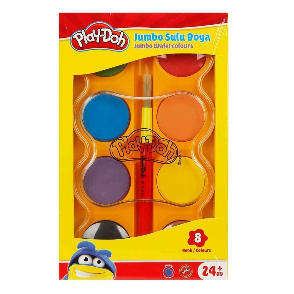 Play-Doh Jumbo Sulu Boya 8 Renk 40 Mm