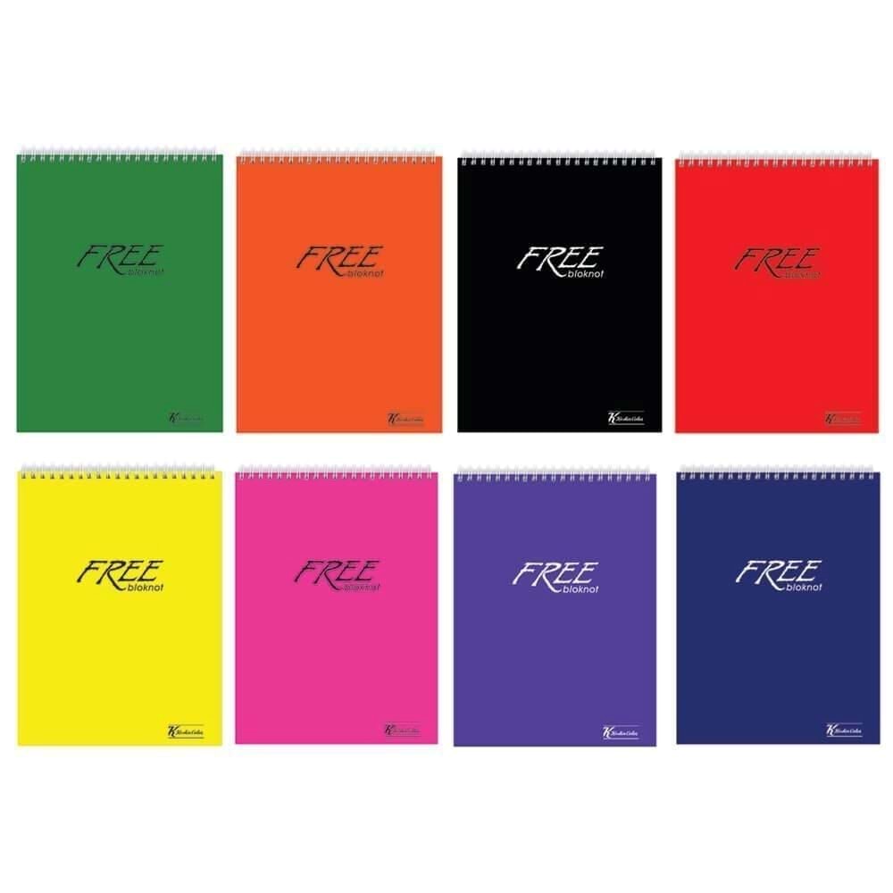Keskin Color Free Office 145004 A4 80 Yaprak Çizgili Spiralli Bloknot