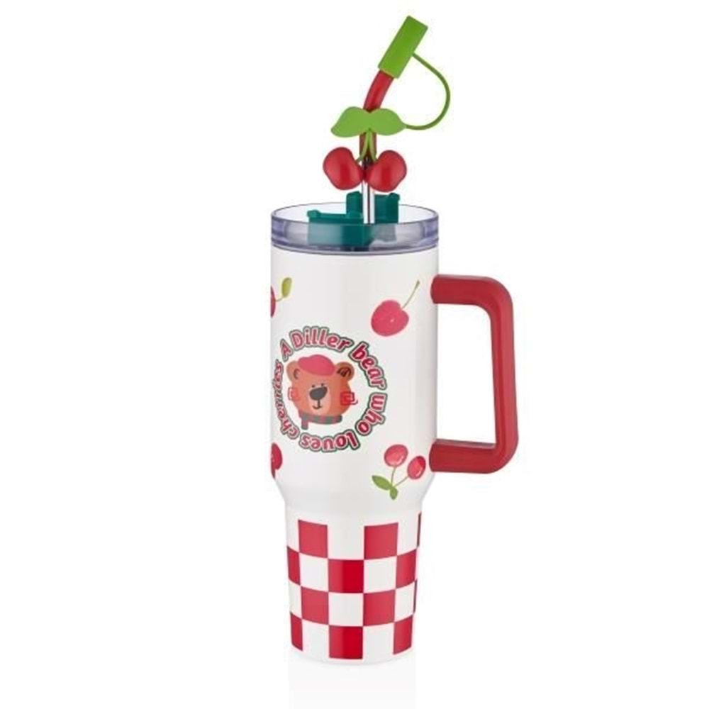 VagonLife D9221 Çelik Termos Kiraz - 1200 Ml