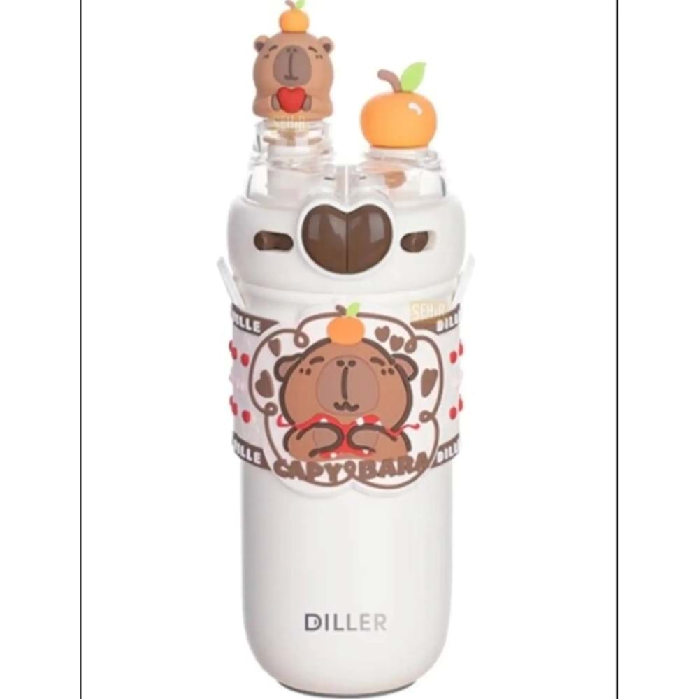 Vagonlife Diller Kiraz Detaylı Çelik Termos Matara 520 Ml D9235