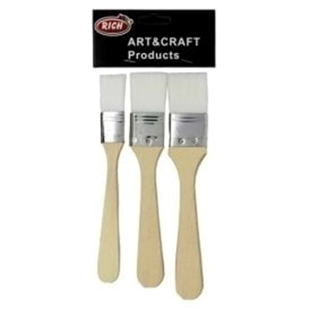 Rich Ekonomik Set Fırça 3 Lü Beyaz Kıl