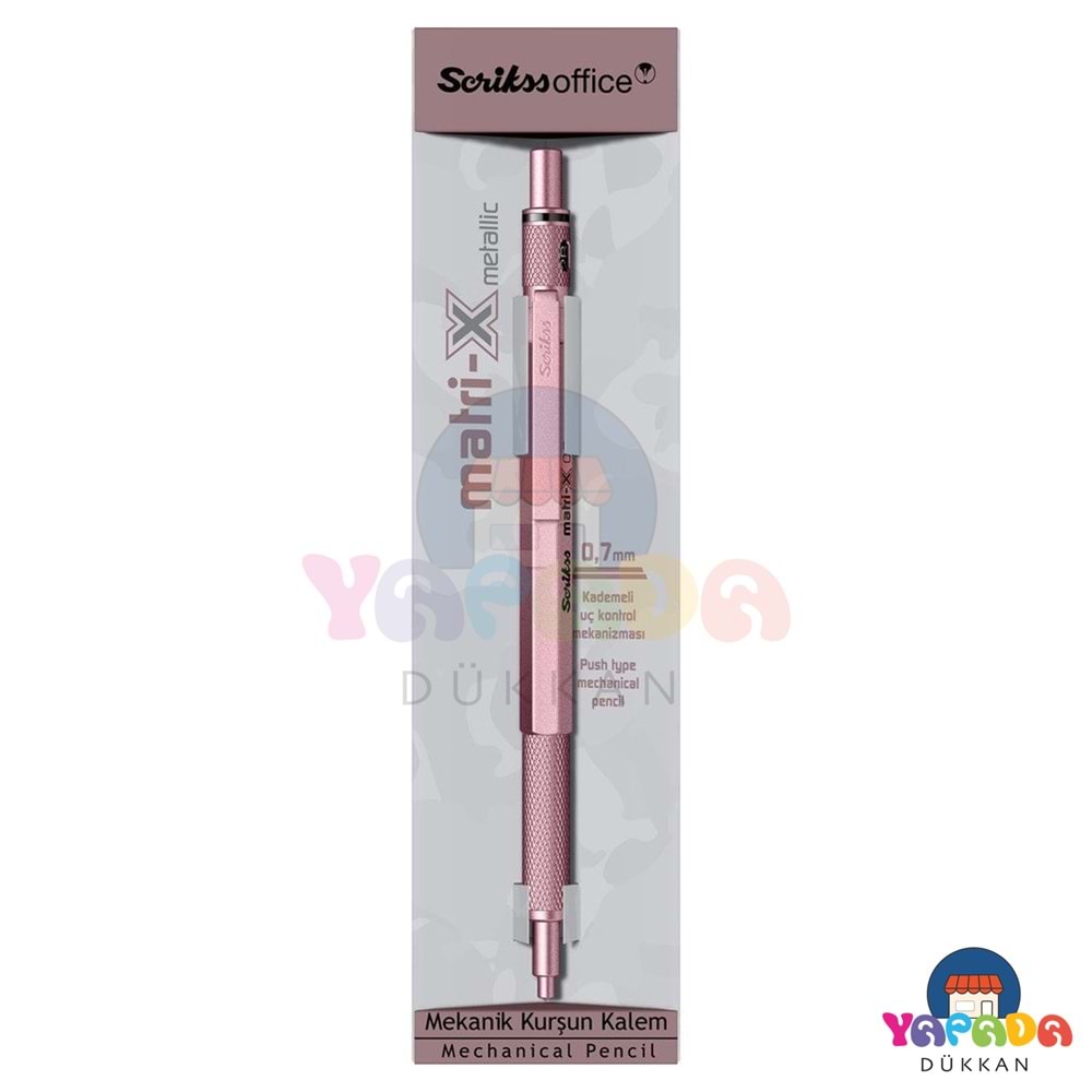 Scrikss Matri-X Mekanik Kurşun Kalem 0.7 mm Metalik Açık Pembe