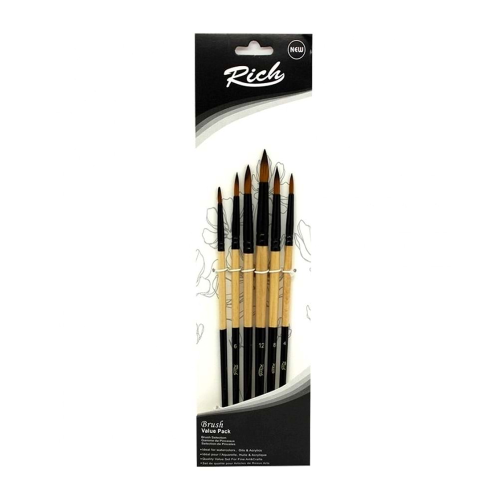 Rich Karma Fırça Seti 6'lı (Zemin Fırçalı Keep Smile Set-9)