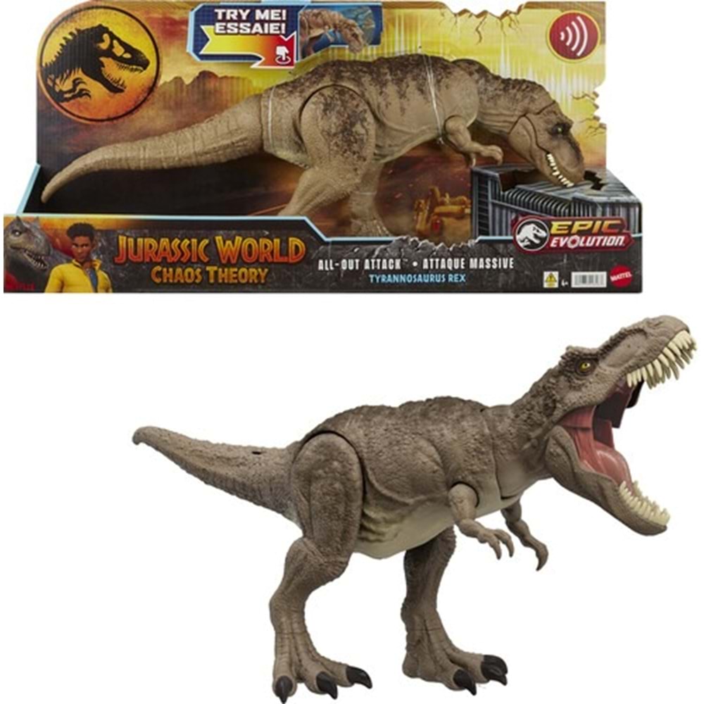 Mattel Jurassic World: Chaos Theory - Epic Evolution - All-Out Attack Tyrannosaurus Rex