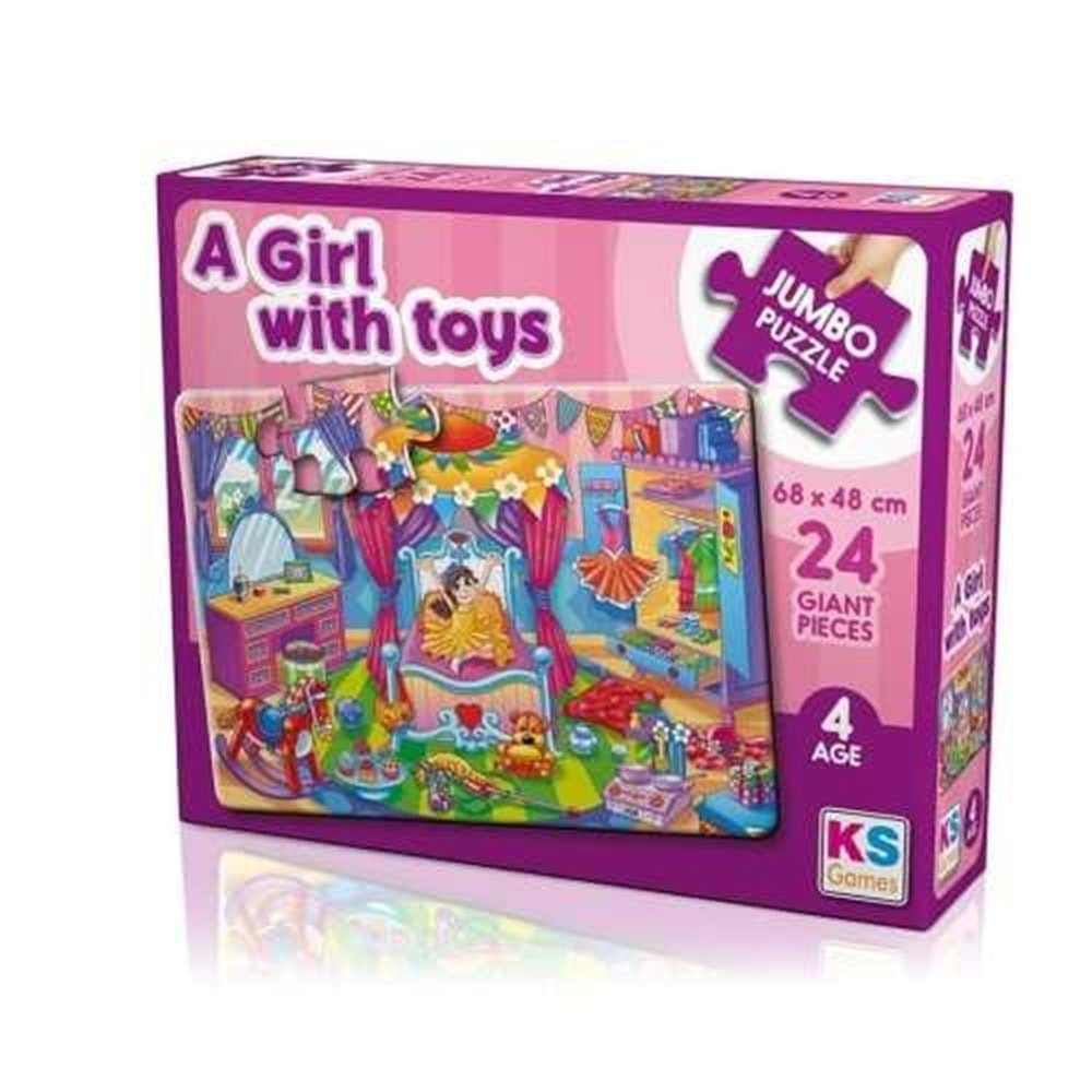 Ks Puzzle 24 Parça A Girl With Toys Jumbo Boy Puzzle