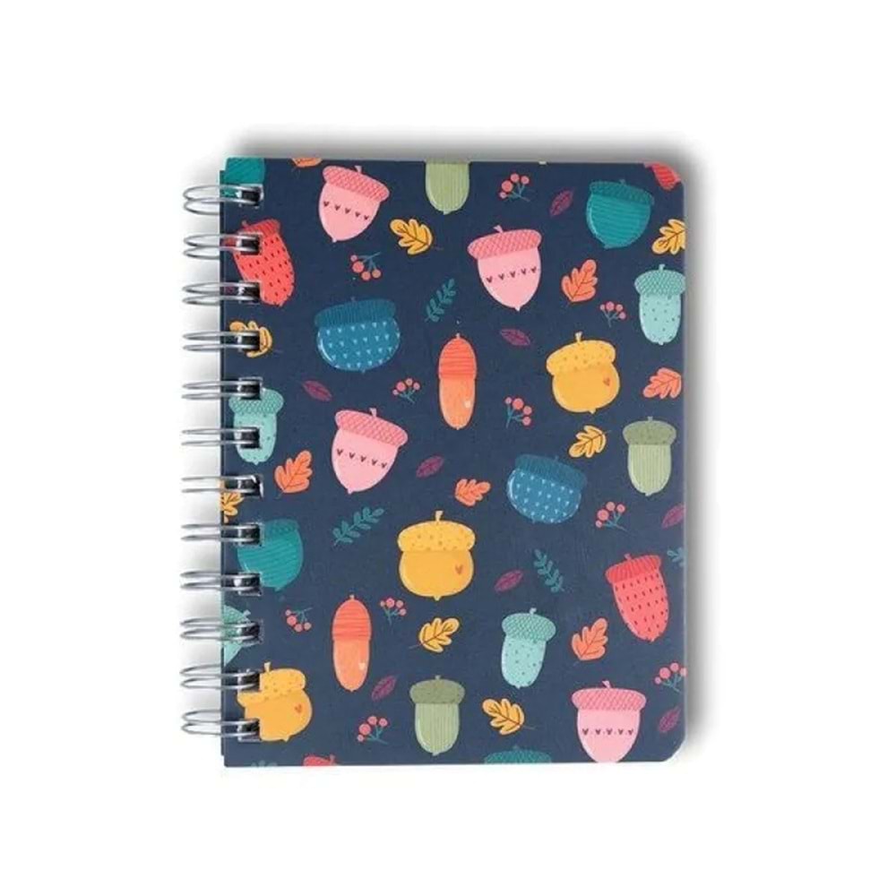 YMN Muus Spiral Acorns 12x16 Tel Spiral 256 Syf Beyaz Çizgisiz Butik defter 80gr