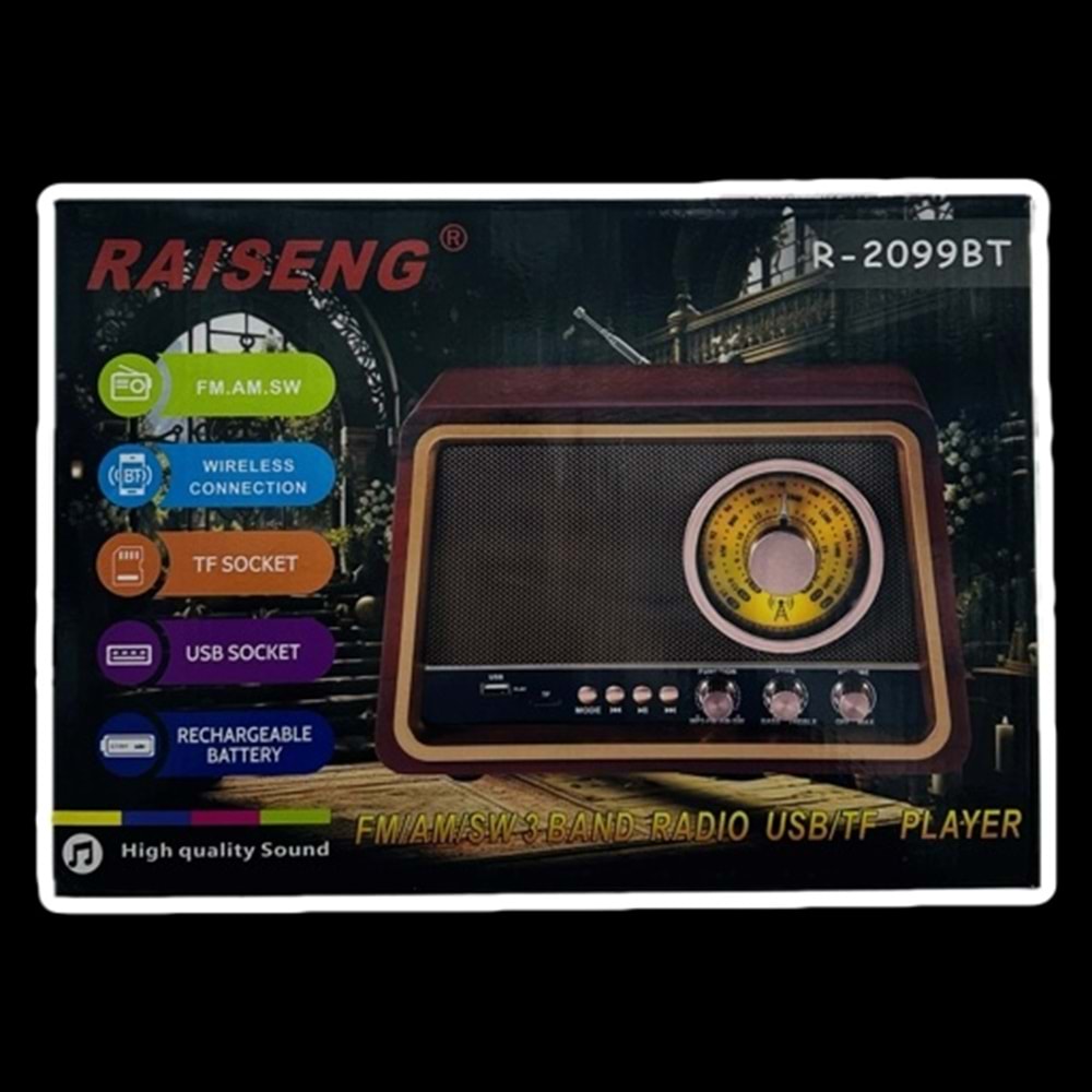 Klasik Nostalji Tasarımla Modern Retro Radyo ve Bluetooth R-2099Bt Radio