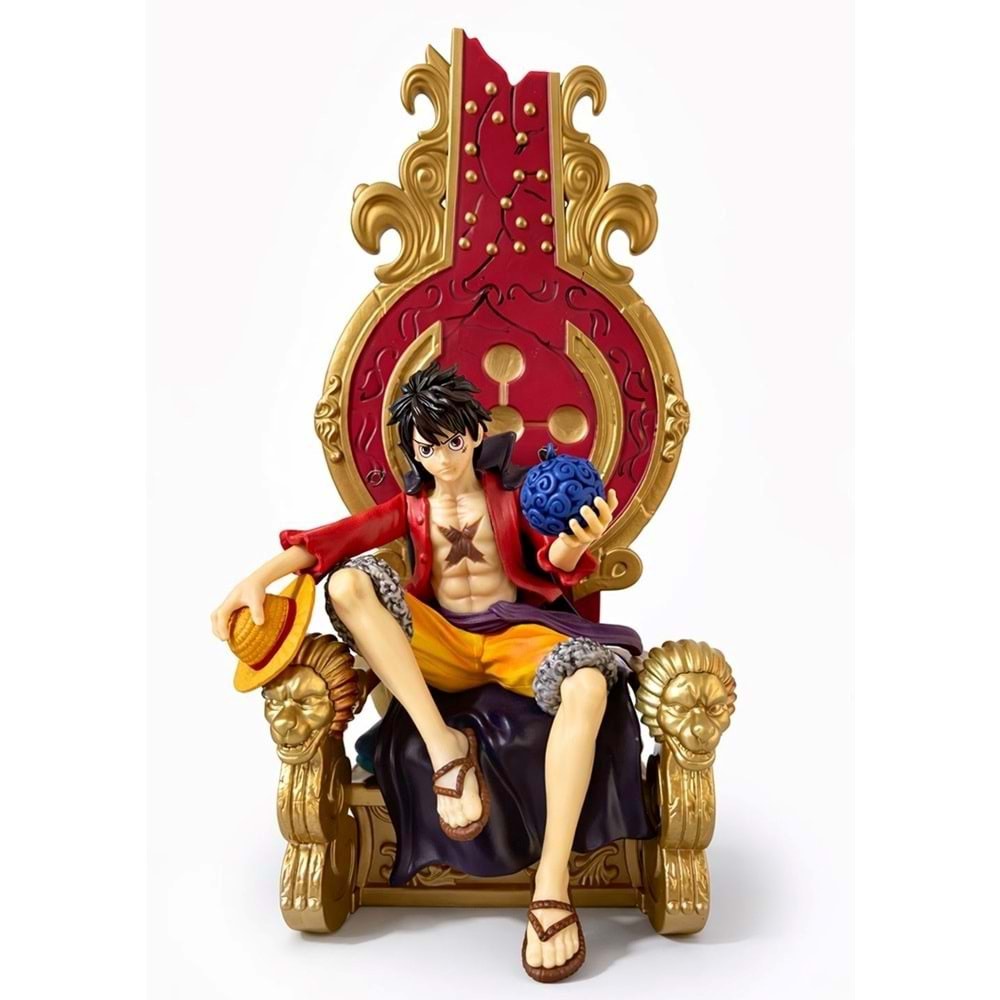 One-Piece Tahta Oturan Luffy Figürü 32 Cm Alk5276