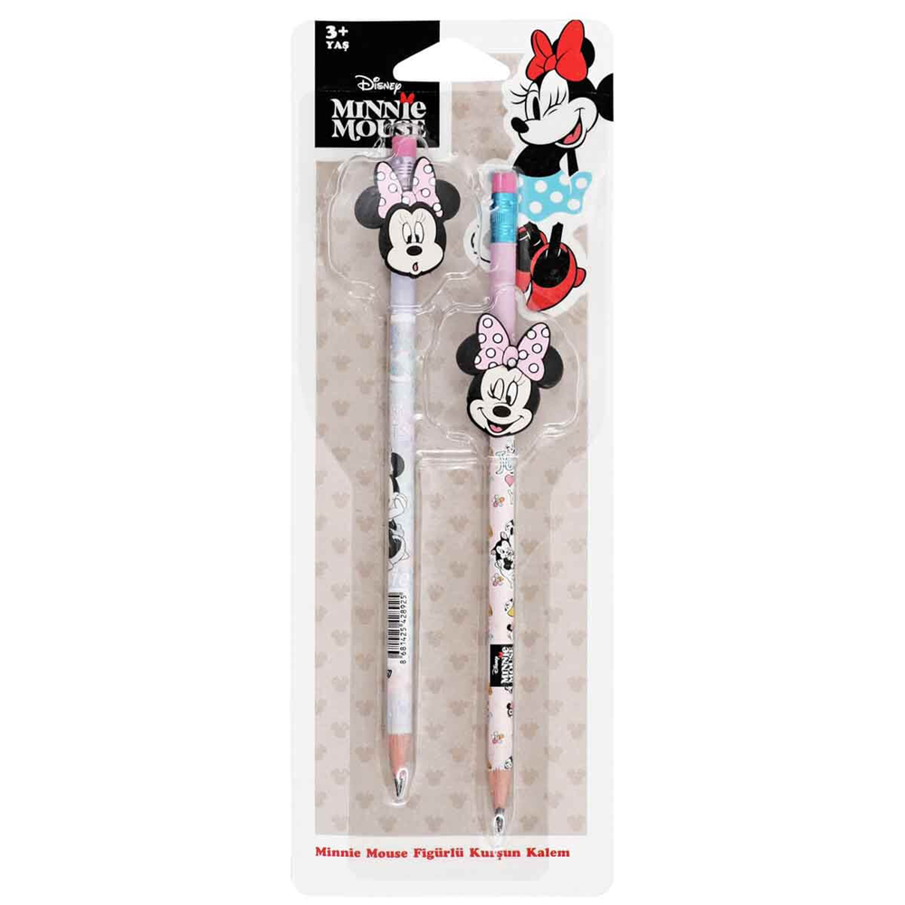 Ottonya Disney Minnie Mouse Figürlü 2'li Kurşun Kalem Seti