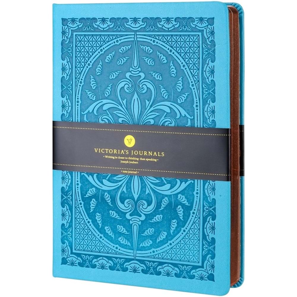 Victoria's Journals - Notitieboek A5 - Old Book Journal - Vintage Defter Light Mavi
