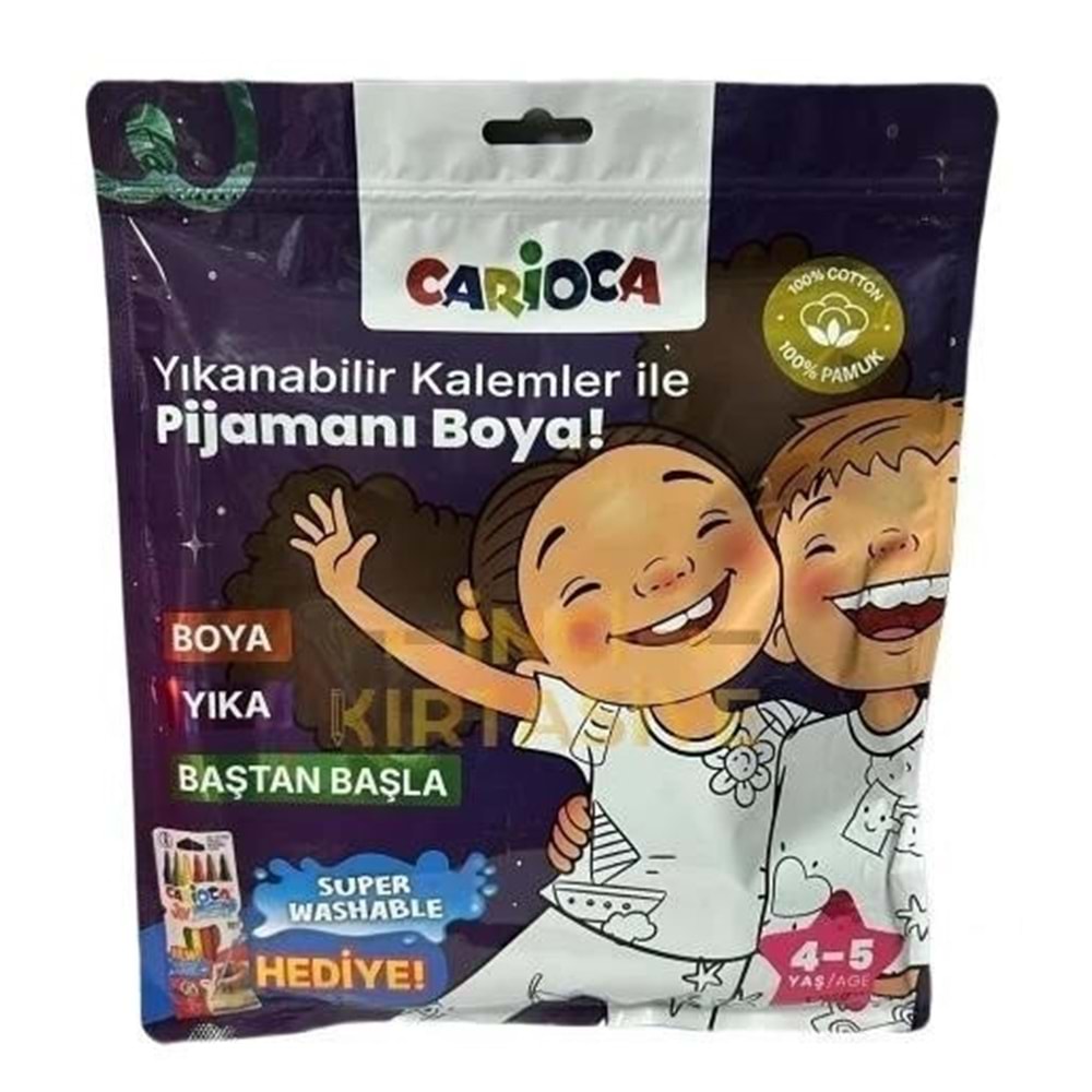 Carioca Pijama Boyanabilir Keçeli Kalem Hediyeli 4-5 Yaş
