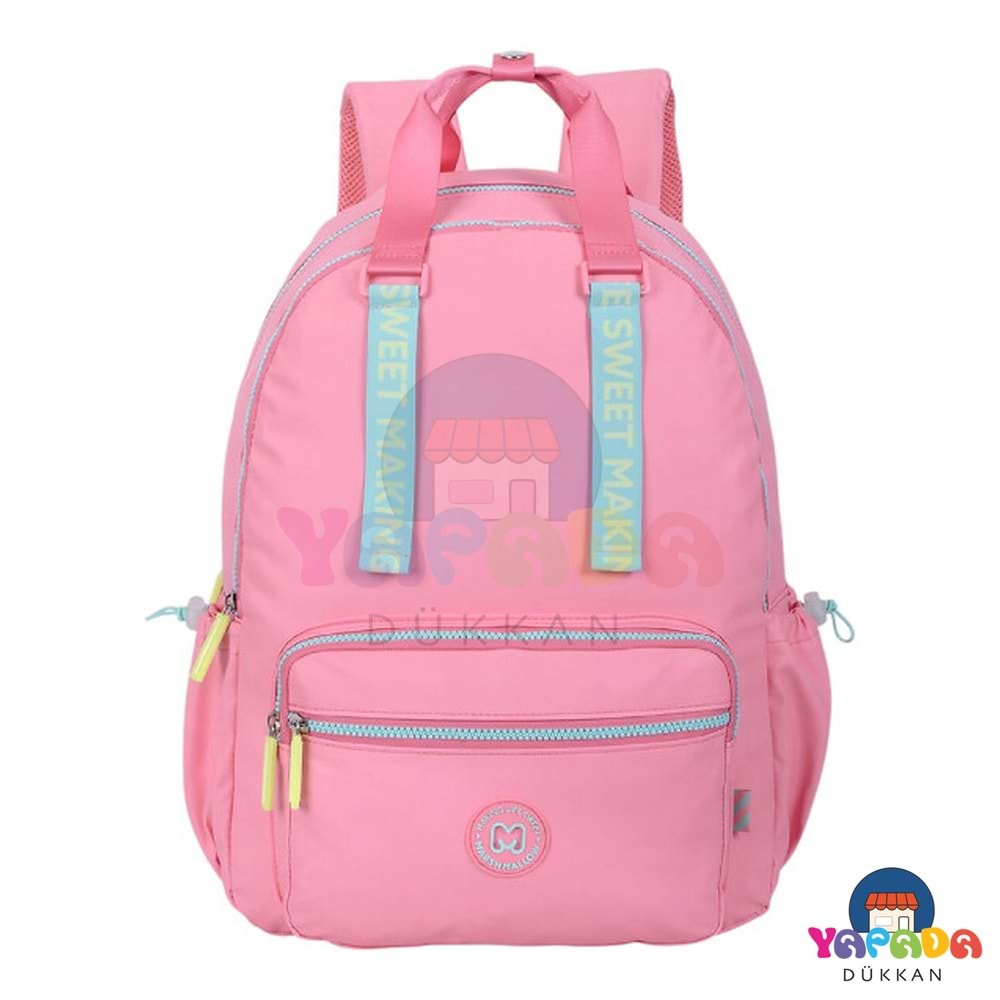 Marshmallow Smoothy Peach 65726 Poliüretan Vegan Deri Laptop Bölmeli Şeftali Rengi Okul Sırt Çantası