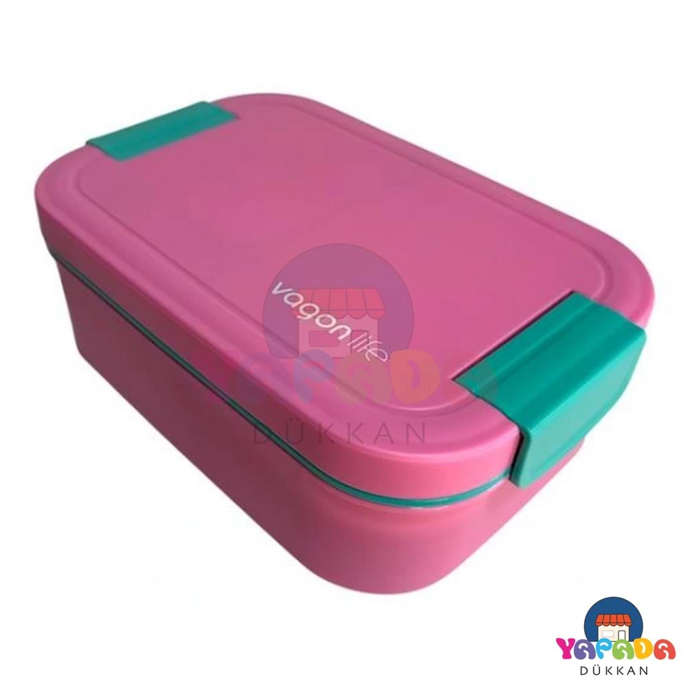 Vagonlife VGN1271 1750 ml İki Bölmeli Pembe Beslenme Kabı