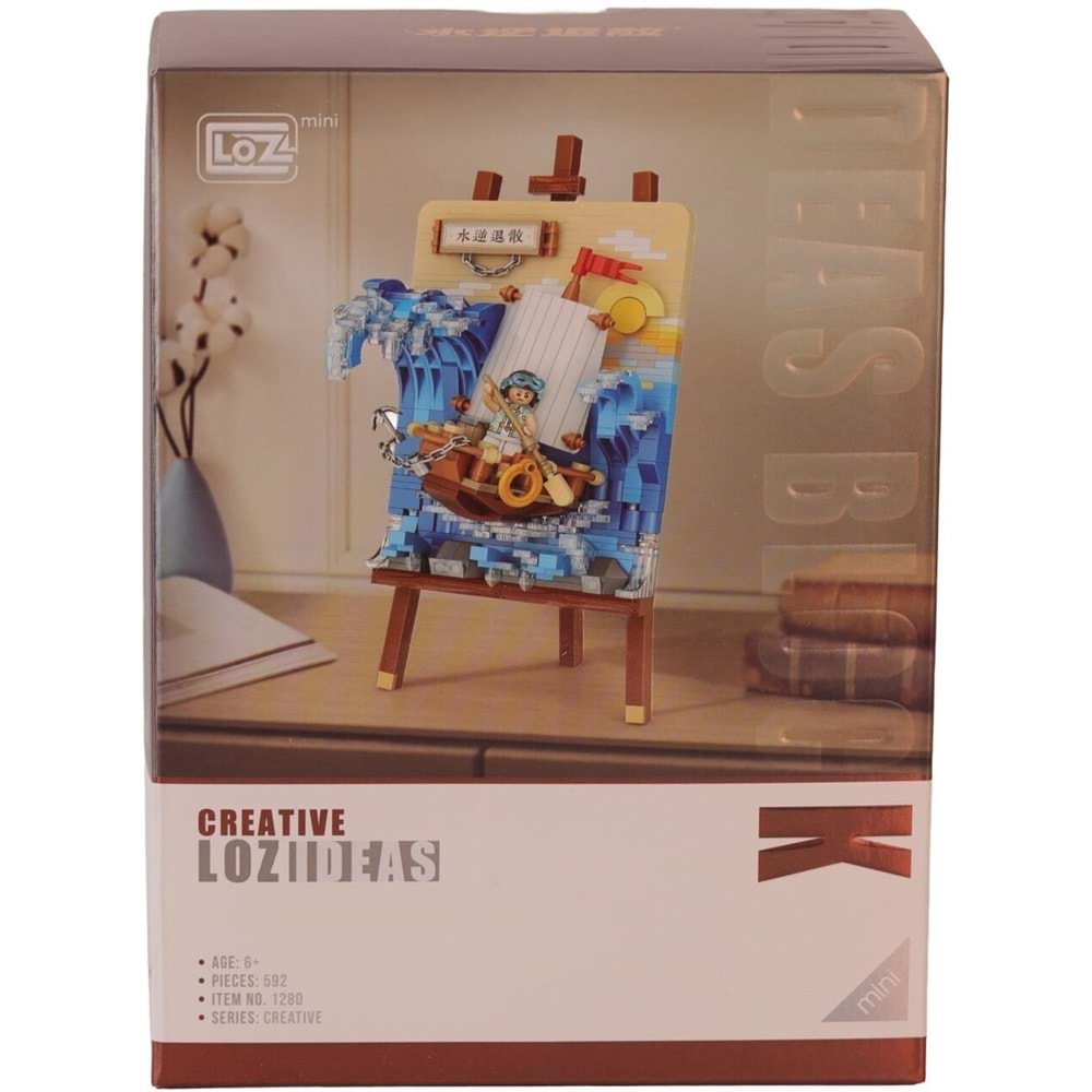 Loz Lego Yelkenli Gemi Ahşap Büyük Dalga Boyama Block Oyuncak 592 Parça Lz-1280
