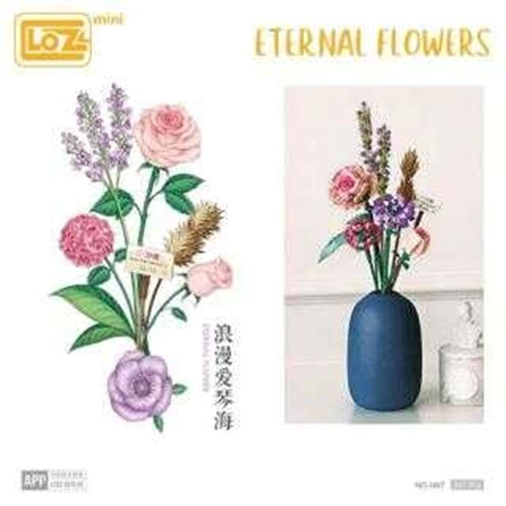 LOZ Block Mini Bricks Rose Camellia Lavender Orchid Eternal Flowers 547 Parça