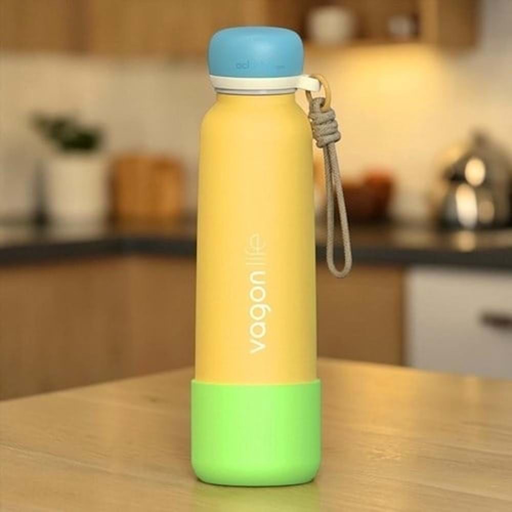 Vagonlife 750 Ml Pipetli Çelik Termos Paslanmaz Sızdırmaz Sarı Vgn-1106