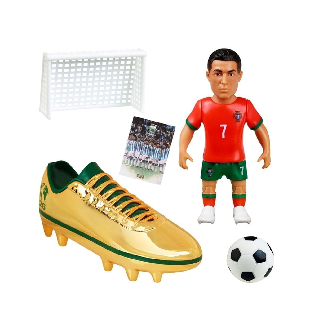 PMI SuperGoal Mundial Sürpriz Paket Futbol Seti – Altın Krampon, Futbolcu Figürü, Top ve Kale