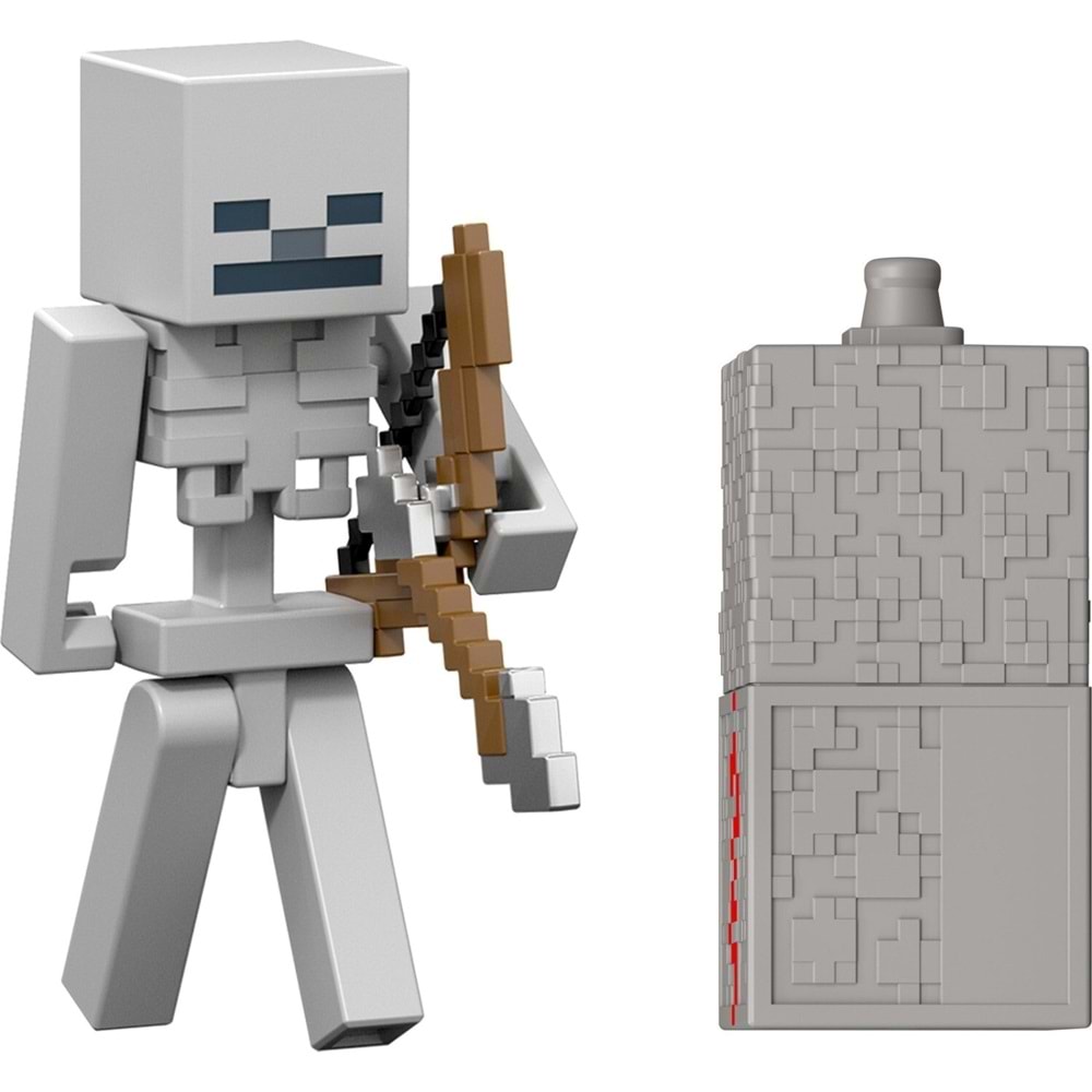 Mattel Minecraft Skeleton Action Figure & Accessory Set, 3.25-inch Scale Collectible Toy & Building Piece GTP08 / JJR93