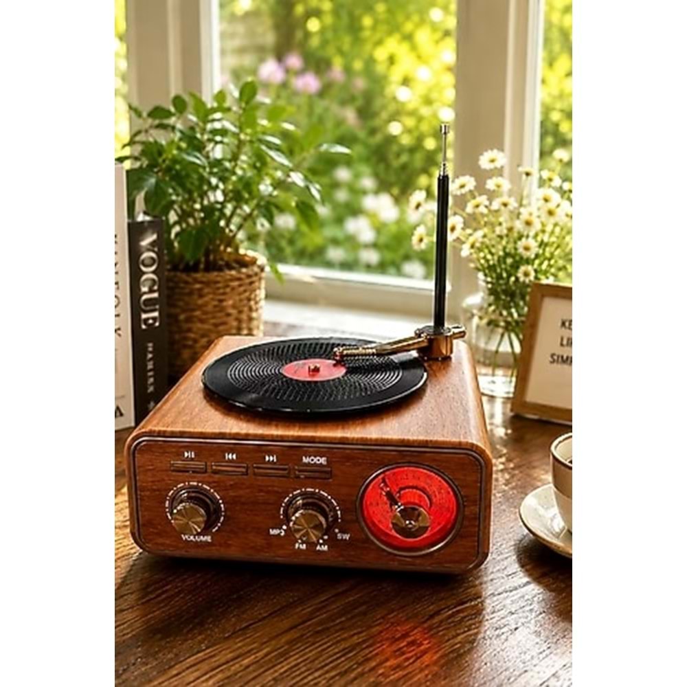 Nostaljik Görünümlü Bluetooth Hoparlör ve 3 Bantlı Şarjlı Radyo Meier MD-1317BT
