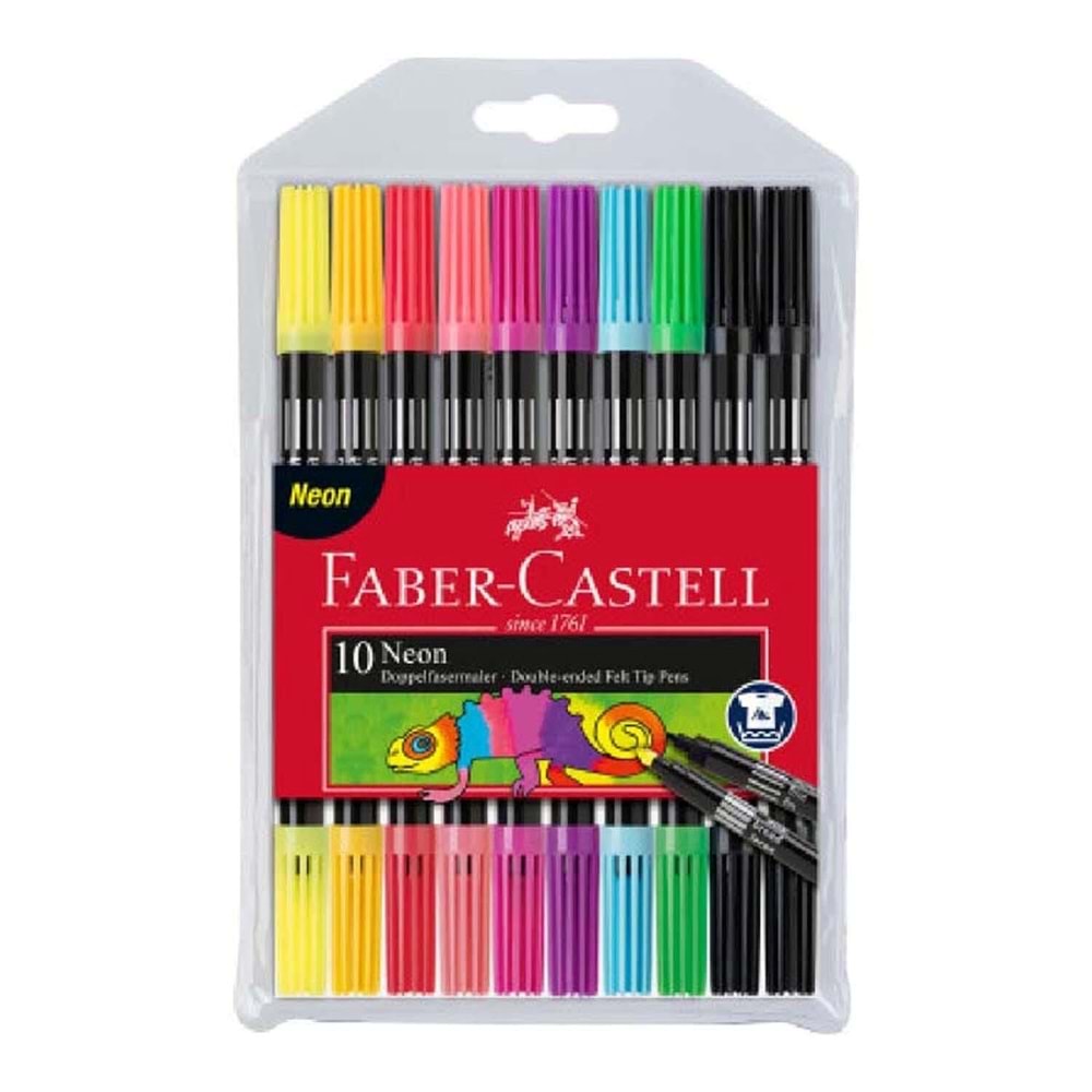 Faber - Castell Keçeli Kalem Çift Taraflı Neon 10 Renk 151109