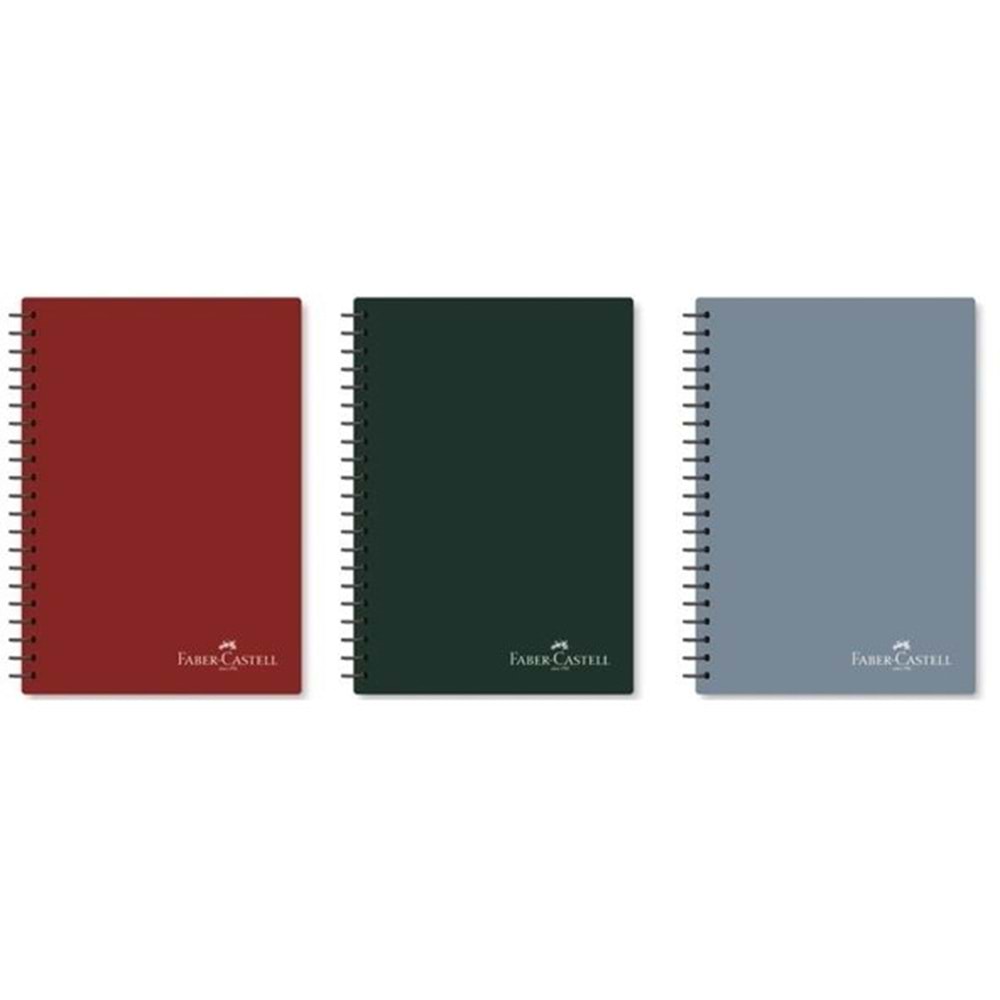 Faber-Castell Koyu Renkler PP Kapak Spiralli A4 100 Yaprak Kareli Defter Karma Renk 5075000520000