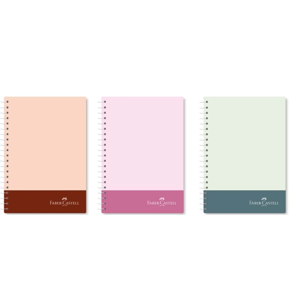 Faber-Castell Bicolor PP Kapak Spiralli A4 80 Yaprak Çizgili Defter Çift Renk 5075000521000