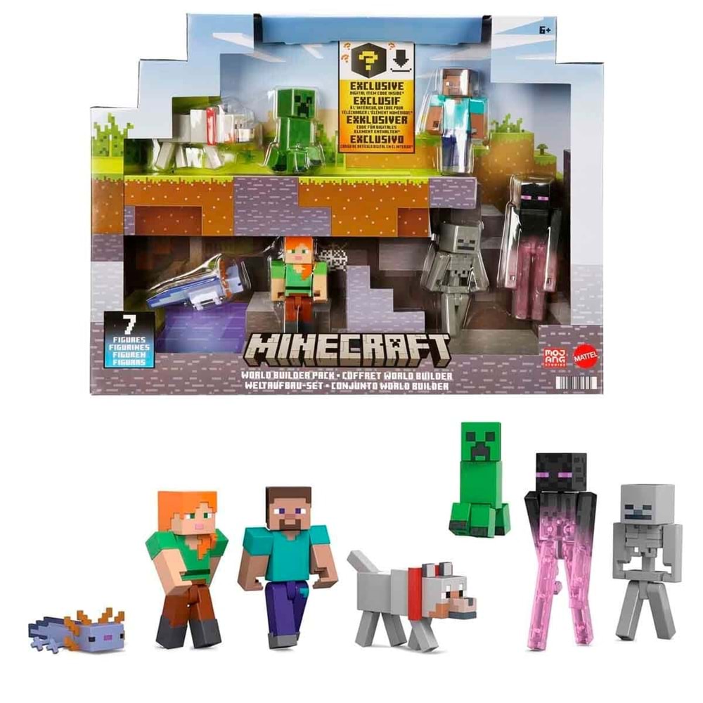 Mattel Minecraft World Builder Figür Seti (JFG66)