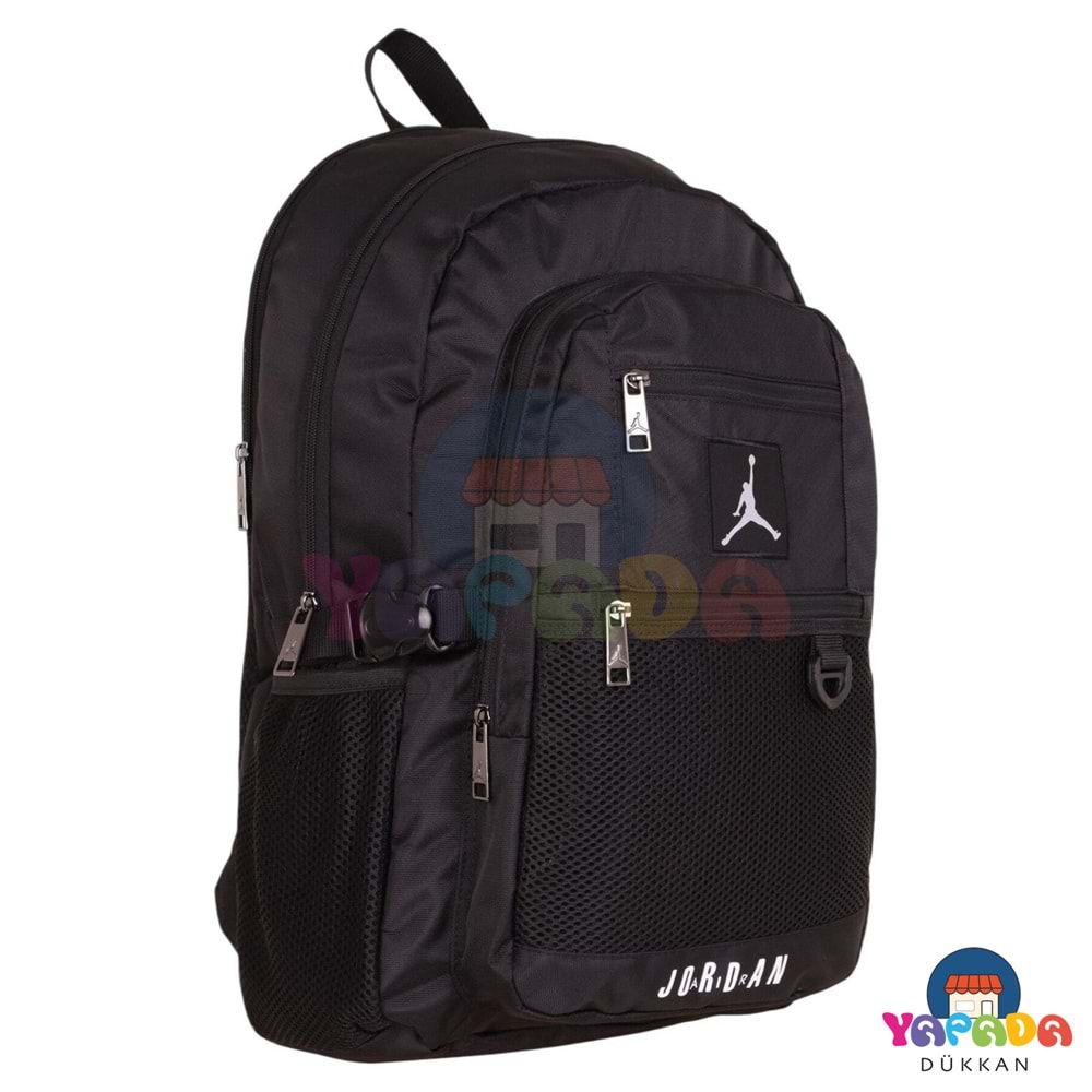 Jordan Air Houston Black Q3174 28 L Dört Bölmeli 15 İnç Laptop Bölmeli Siyah Erkek Çocuk Okul Sırt Çantası