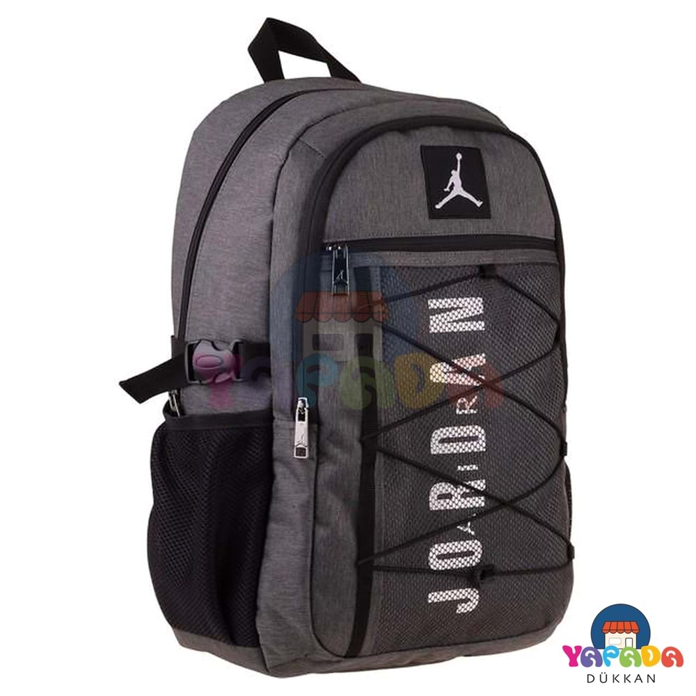 Jordan Air New York Grey Q3164 23 L 46 x 27 x 19 cm Üç Bölmeli 15 İnç Laptop Bölmeli Gri Erkek Çocuk Okul Sırt Çantası