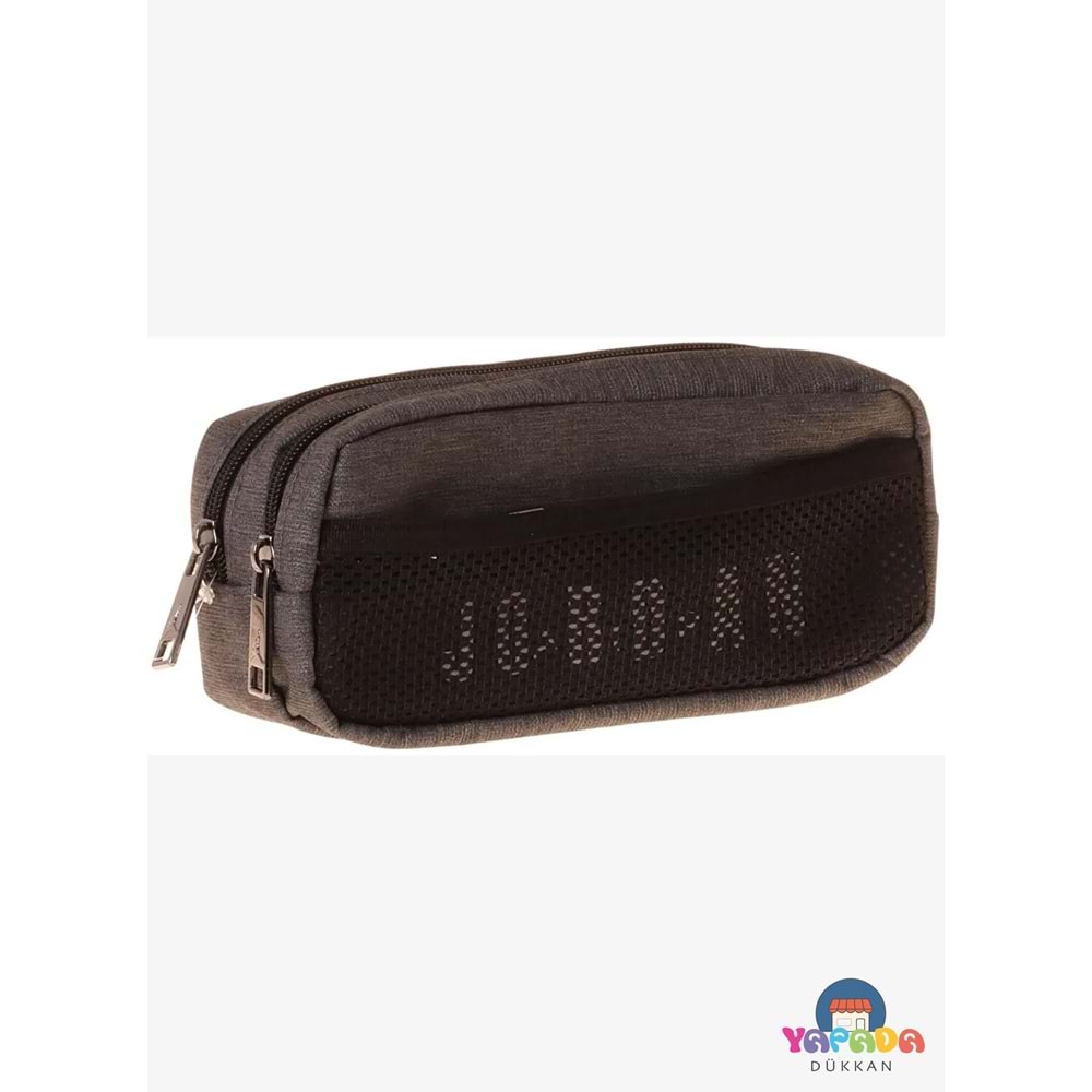 Jordan Air New York Grey Q3165 1,4 L 10 x 20 x 7 cm Üç Bölmeli Suya Dayanıklı Gri Kalem Çantası