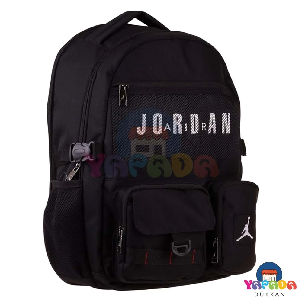 Jordan Air Brooklyn Black Q3180 Siyah Beş Bölmeli Erkek Çocuk Okul Sırt Çantası