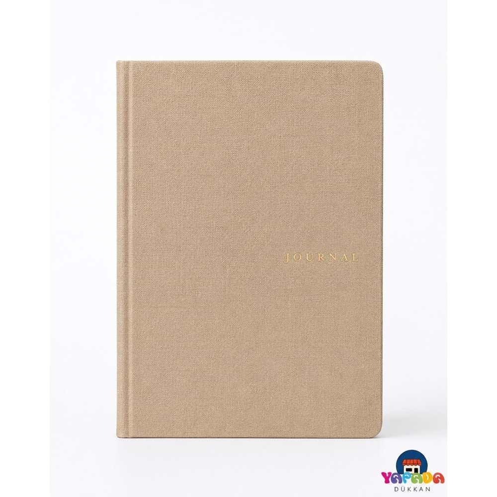 Victoria's Journals Keten Sert Kapak Defter A5 ,120 yap, 120 gr.Ivory. Çizgili-Bej