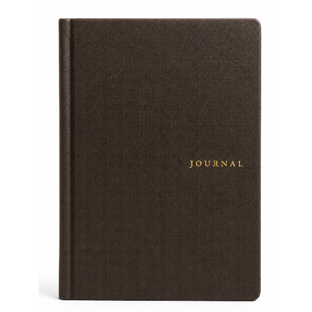 Victoria's Journals Keten Sert Kapak Defter A5 ,120 yap, 120 gr.Ivory. Çizgili-Kahverengi