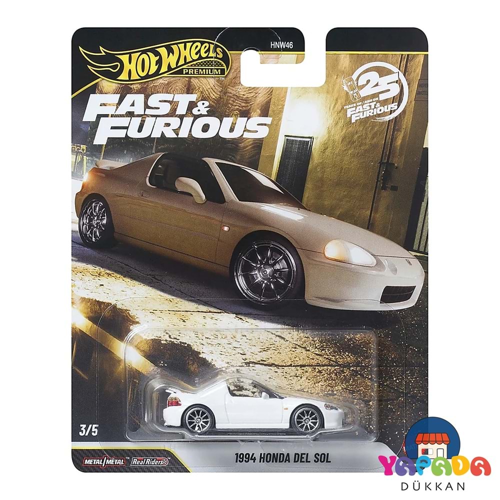 Hot Wheels Premium Fast & Furious 25. Yıl 1994 Honda Del Sol JHW63 #3/5 1:64 Koleksiyon Model Araba