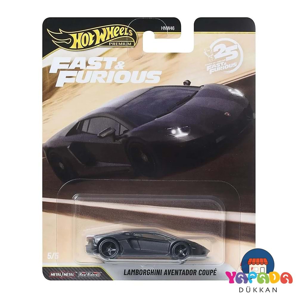 Hot Wheels Premium Fast & Furious 25. Yıl Lamborghini Aventador Coupe JHW77 #5/5 1:64 Koleksiyon Model Araba
