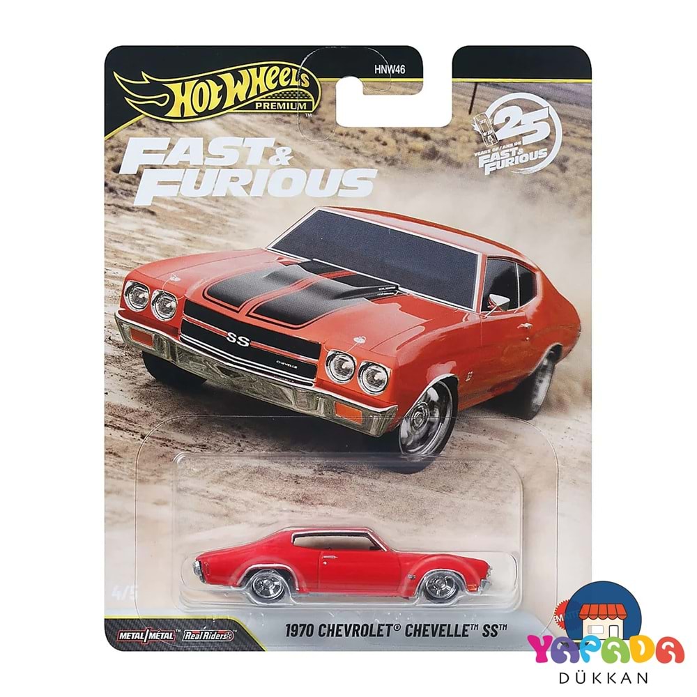 Hot Wheels Premium Fast & Furious 25. Yıl 1970 Chevrolet Chevelle SS JHW73 #4/5 1:64 Koleksiyon Model Araba