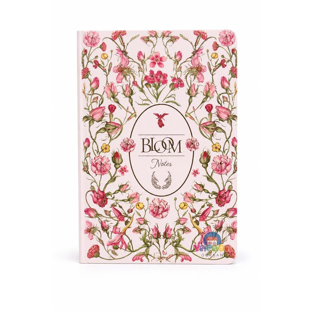 Victoria’s Journals Smyth Art Bloom Notes Vegan Deri Defter 100 gr 120 Yaprak - Pembe Çiçek Desenli