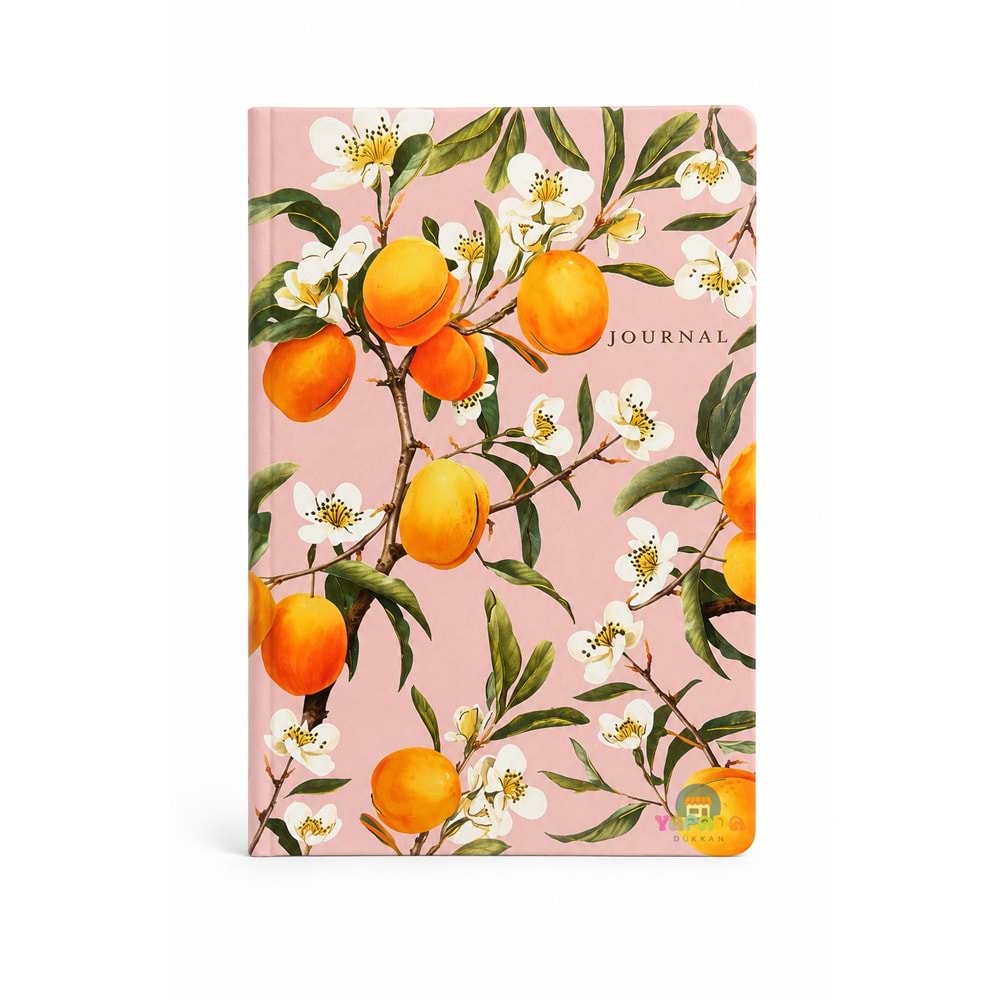 Victoria’s Journals Smyth Art Vegan Deri Defter 100 gr 120 Yaprak - Kayısı Çiçeği Desenli Pembe