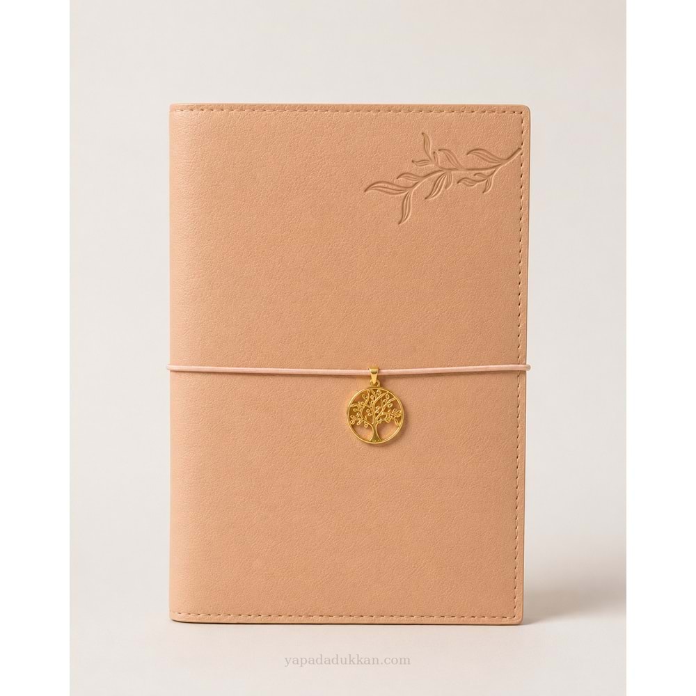 Victoria’s Journals Muse Vegan Deri A5 Organizer Defter 120 gr 96 Yaprak - Pudra Pembe